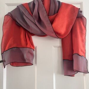 Chic Red and Gray Women's Scarf
